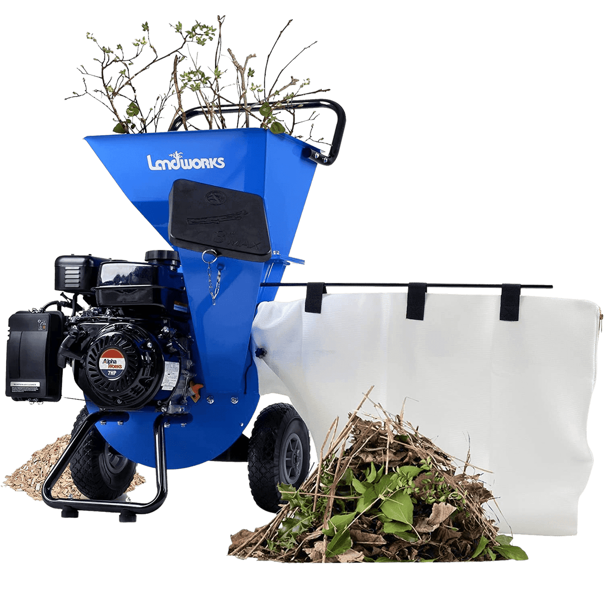 Landworks GUO009 7HP 3 in 1 Multi-Function 3" Inch Max Capacity Wood Chipper Shredder Mulcher New