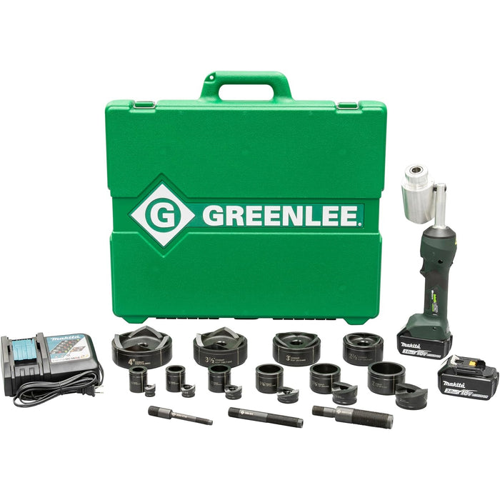 Greenlee Intelli-PUNCH 11-Ton Battery-Hydraulic Knockout Punch Kit with Slug-Buster, 1/2" - 4" - LS100X11SB4