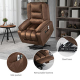 HomCom Power Lift Recliner Chair, Ergonomic Massage, Dark Brown - B0CTY2JHYZ-1