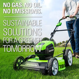 40V 19” Cordless Battery Push Lawn Mower w/ 5.0Ah USB Battery & Charger