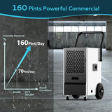 EUHOMY 160 Pints Commercial Dehumidifie Industrial Dehumidifier - DH-01