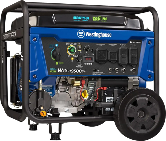 Westinghouse Generator 9500W/12500W 50 Amp Remote Start Dual Fuel New - WGEN9500DF