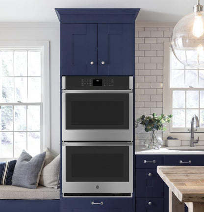 GE APPLIANCES JTD3000SNSS GE® 30" Smart Built-In Self-Clean Double Wall Oven with Never-Scrub Racks - JTD3000SNSS-KT