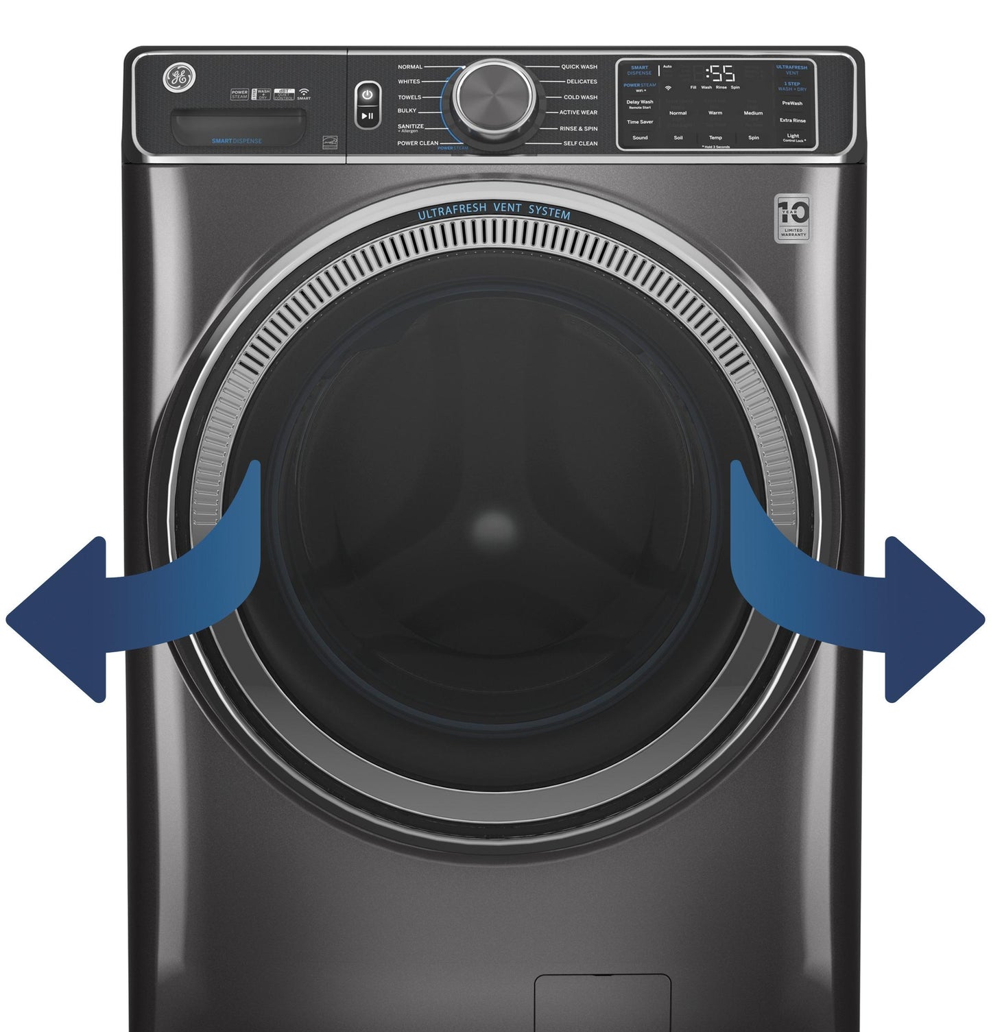 GE APPLIANCES GFW655SSVWW 5.0 cu. ft. Smart Front Load Washer - GFW655SSVWW-KT