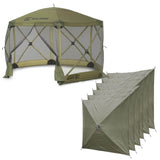 CLAM Quick-Set Escape Portable Outdoor Gazebo Canopy Shelter and 6 Wind Panels - 113924