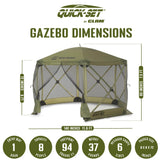 CLAM Quick-Set Escape Portable Outdoor Gazebo Canopy Shelter and 6 Wind Panels - 113924