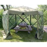 CLAM Quick-Set Escape Portable Outdoor Gazebo Canopy Shelter and 6 Wind Panels - 113924