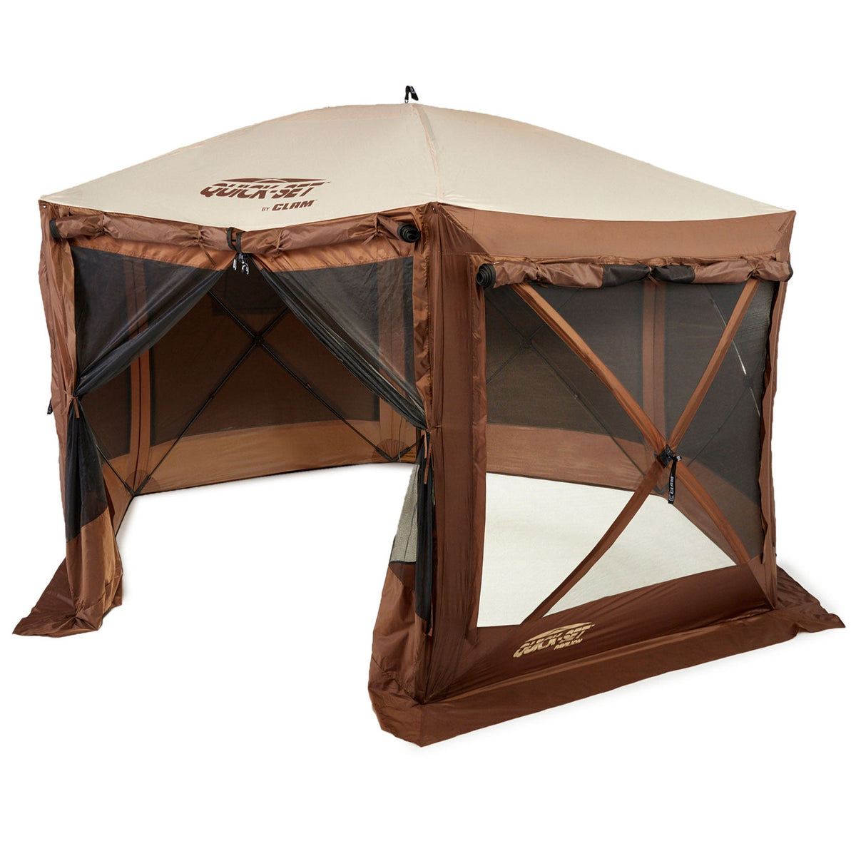 CLAM Quickset Pavilion 12.5' Portable Outdoor Gazebo Canopy Tent with Floor Tarp - 149378