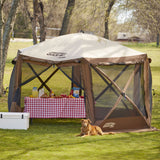 CLAM Quickset Pavilion 12.5' Portable Outdoor Gazebo Canopy Tent with Floor Tarp - 149378