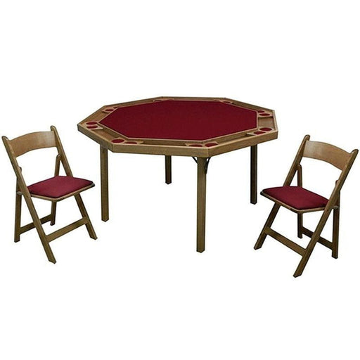 Kestell 52" Oak Contemporary Octagon Folding Poker Table - 91