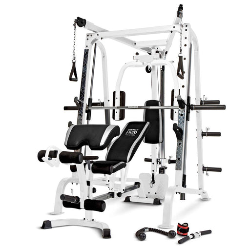 Marcy Pro Smith Cage Workout Machine Total Body Training Home Gym System, White - 84822