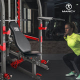 Marcy Pro Smith Machine Weight Bench Home Gym Total Body Workout Training System - 84825