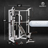 Marcy Combo Smith Heavy-Duty Total Body Strength Home Gym Machine, White - 84823