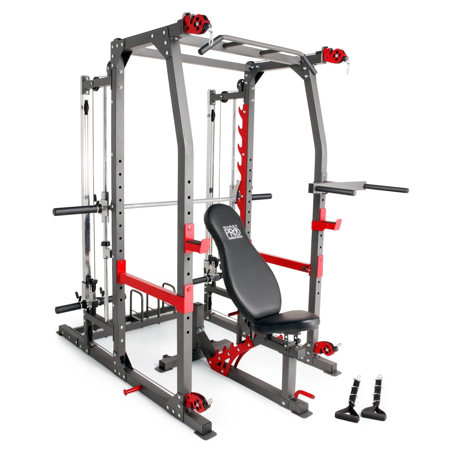 Marcy Pro Smith Machine Weight Bench Home Gym Total Body Workout Training System - 84825