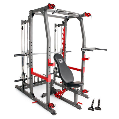 Marcy Pro Smith Machine Weight Bench Home Gym Total Body Workout Training System - 84825