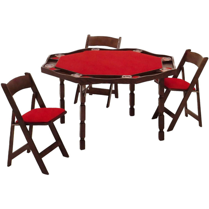 Kestell 57" Oak Contemporary Octagon Folding Poker Table - 85