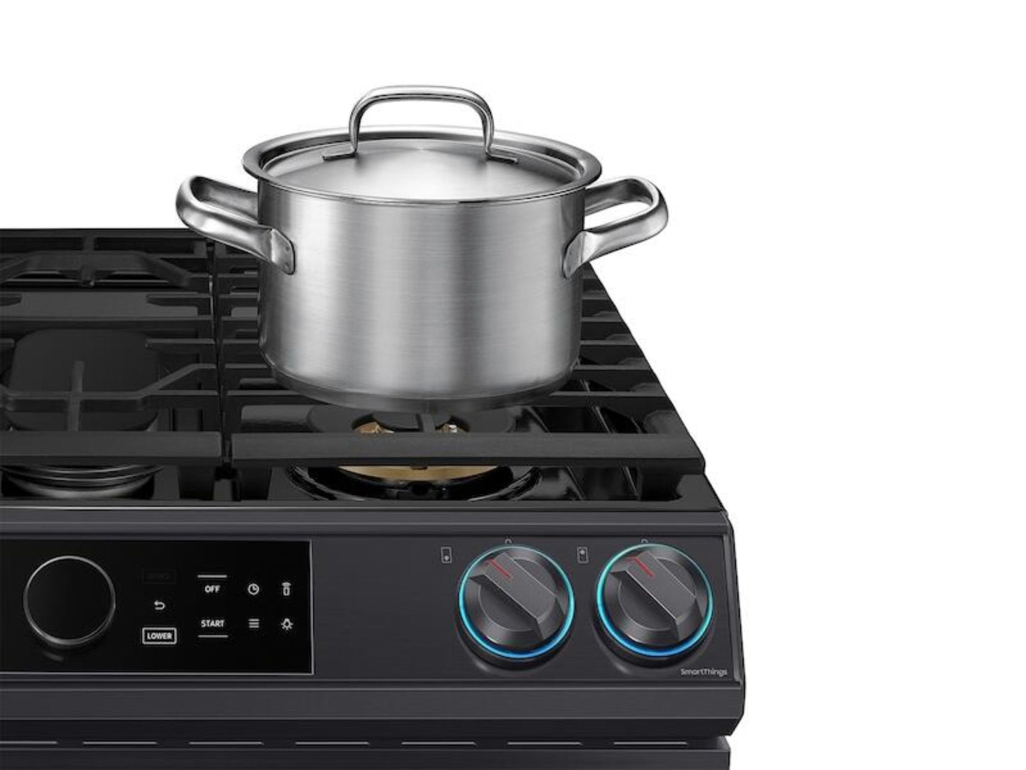 SAMSUNG 6.0 cu ft. Smart Slide-in Gas Range with Flex Duo(TM), Smart Dial & Air Fry in Black Stainless Steel - NX60T8751SG-KT