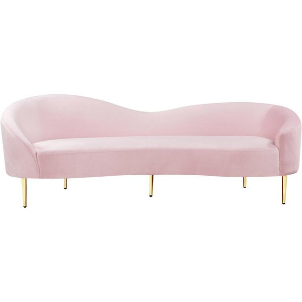 Meridian Furniture Ritz Contemporary Velvet Sofa in Pink - 659Pink-S