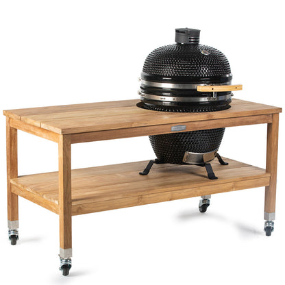 Ash & Ember 18" Kamado Grill with Grade A Teak Table - 899662