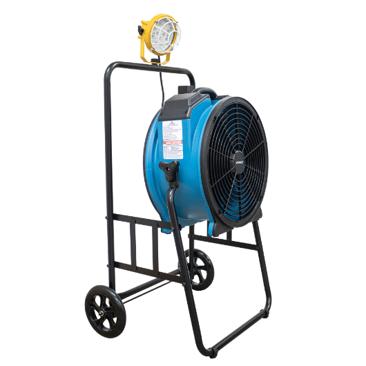 XPOWER FA-420K6 warehouse/dock cooling fan kit, L-30 LED Spotlight, and 420T mobile trolley - XP-FA-420K6-Blue