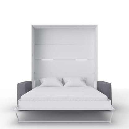 Maxima House European Queen size Vertical Murphy Bed with a Sofa, Invento - IN014W-G - Backyard Provider