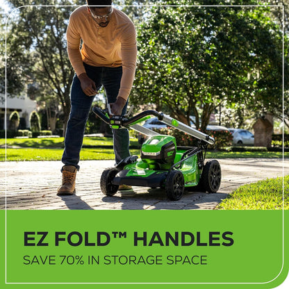 Greenworks 80V 21" Cordless Battery 4-in-1 Self-Propelled Lawn Mower & 700CFM Blower Combo Kit w/ 5.0Ah Battery & 6A Charger - 1369502