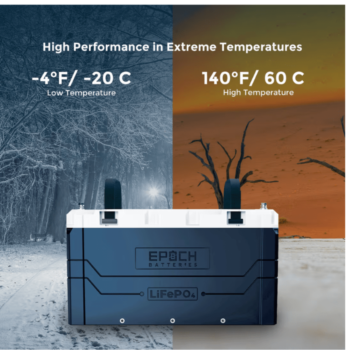 EPOCH 12V 460Ah (5.89kWh) V2 Elite Series - Heated & Bluetooth & Victron Comms LiFePO4 Battery - C12460A-1