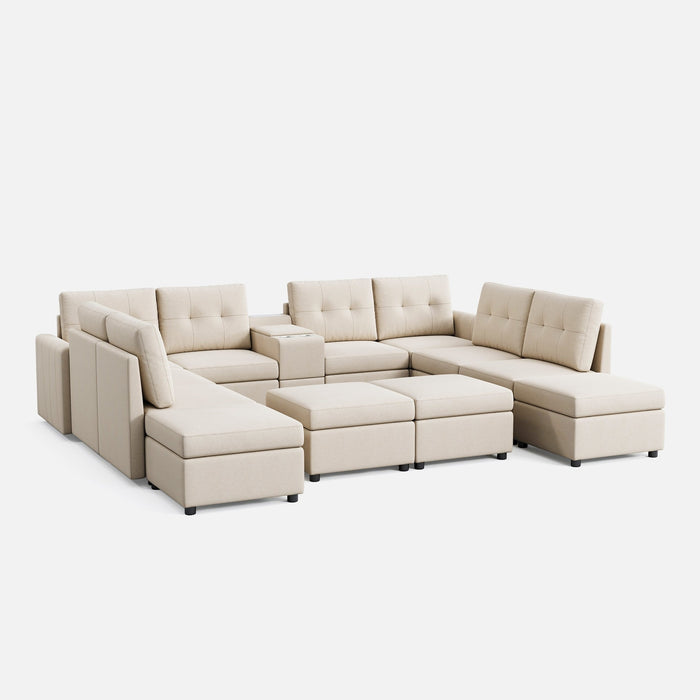 LINSY HOME RUBIK III 8 Seats With 4 Ottomans & Console - US-LH-SPF-Sofa-S800-A-84101-0-00