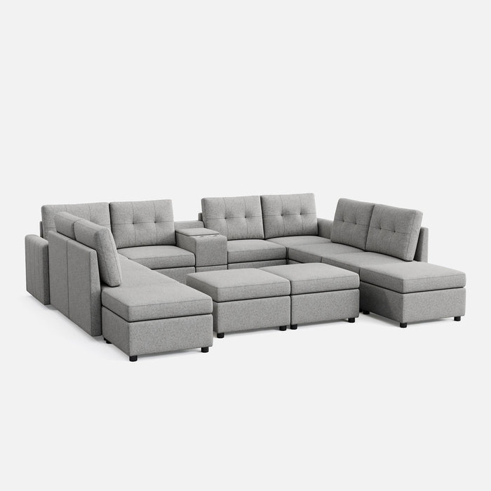 LINSY HOME RUBIK III 8 Seats With 4 Ottomans & Console - US-LH-SPF-Sofa-S800-A-84101-0-00