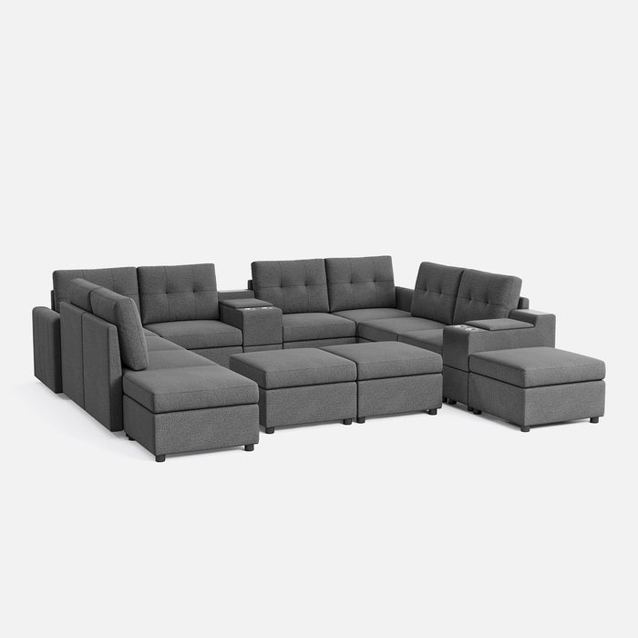 LINSY HOME RUBIK III 8 Seats With 4 Ottomans & 2 Consoles - US-LH-SPF-Sofa-S800-A-84102-0-00