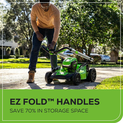 Greenworks 80V 21" Cordless Battery 4-in-1 Push Lawn Mower w/ 4.0Ah Battery & Charger - 2550702