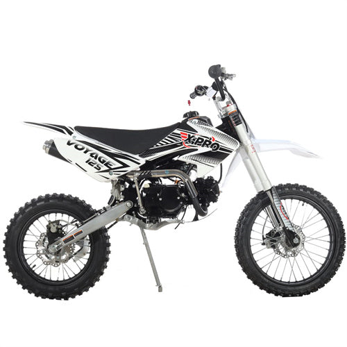 X-PRO Voyage 125 Dirt Bike with 4-Speed Manual Transmission, Kick Start, Big 17"/14" Tires - DB-H13-Black