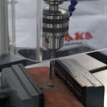 KAKA INDUSTRIAL Floor Drill Press, 0.9kW 220V 3-Phase Gear Head, 8-Speed (130-3200 RPM), Cast Iron Benchtop, 1inch GD-25 Steel Drilling and Milling, MT3 Taper, DRO Depth Control - 190017