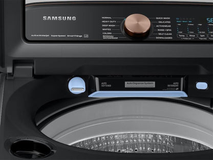 SAMSUNG 5.5 CF SMART TL WASHER W AUTO DISPENSE SYSTEM AND SUPER SPEED - WA55A7700AV-KT