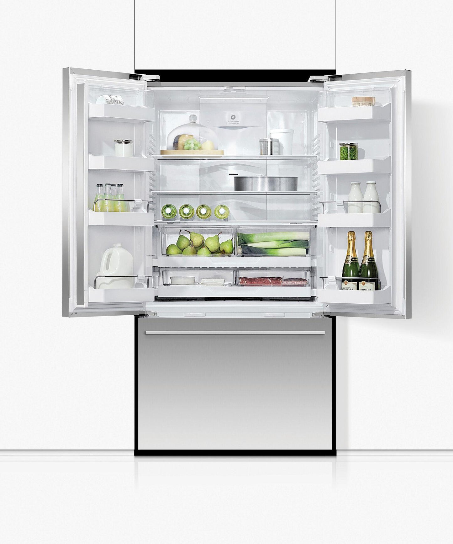 FISHER & PAYKEL RF201ADJSX5 Freestanding French Door Refrigerator Freezer, 36", 20.1 cu ft, Ice - RF201ADJSX5-KT