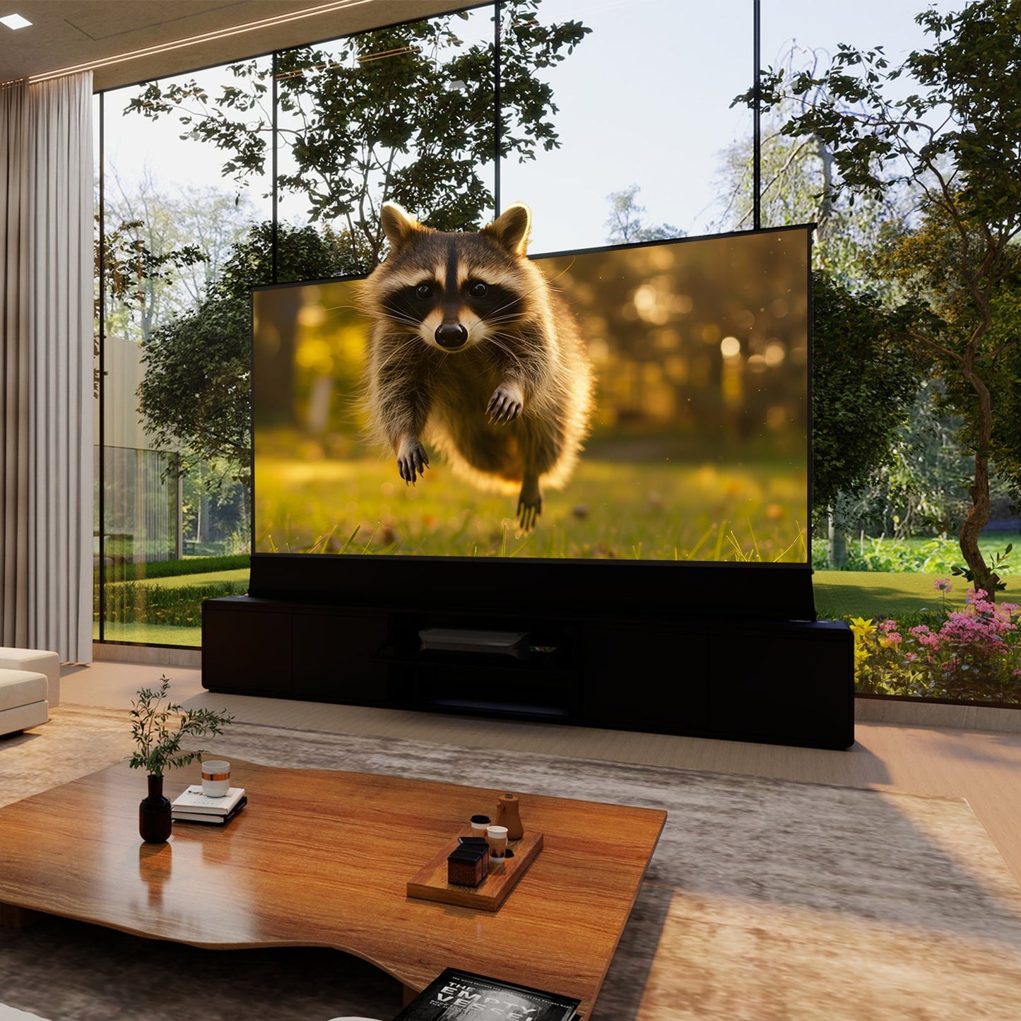 VIVIDSTORM Bundle-Projector&Screen&2025 New VIVIDSTORM Motorised Laser TV Cabinet Vienna - VC12VN100N-VSDSTUST100H