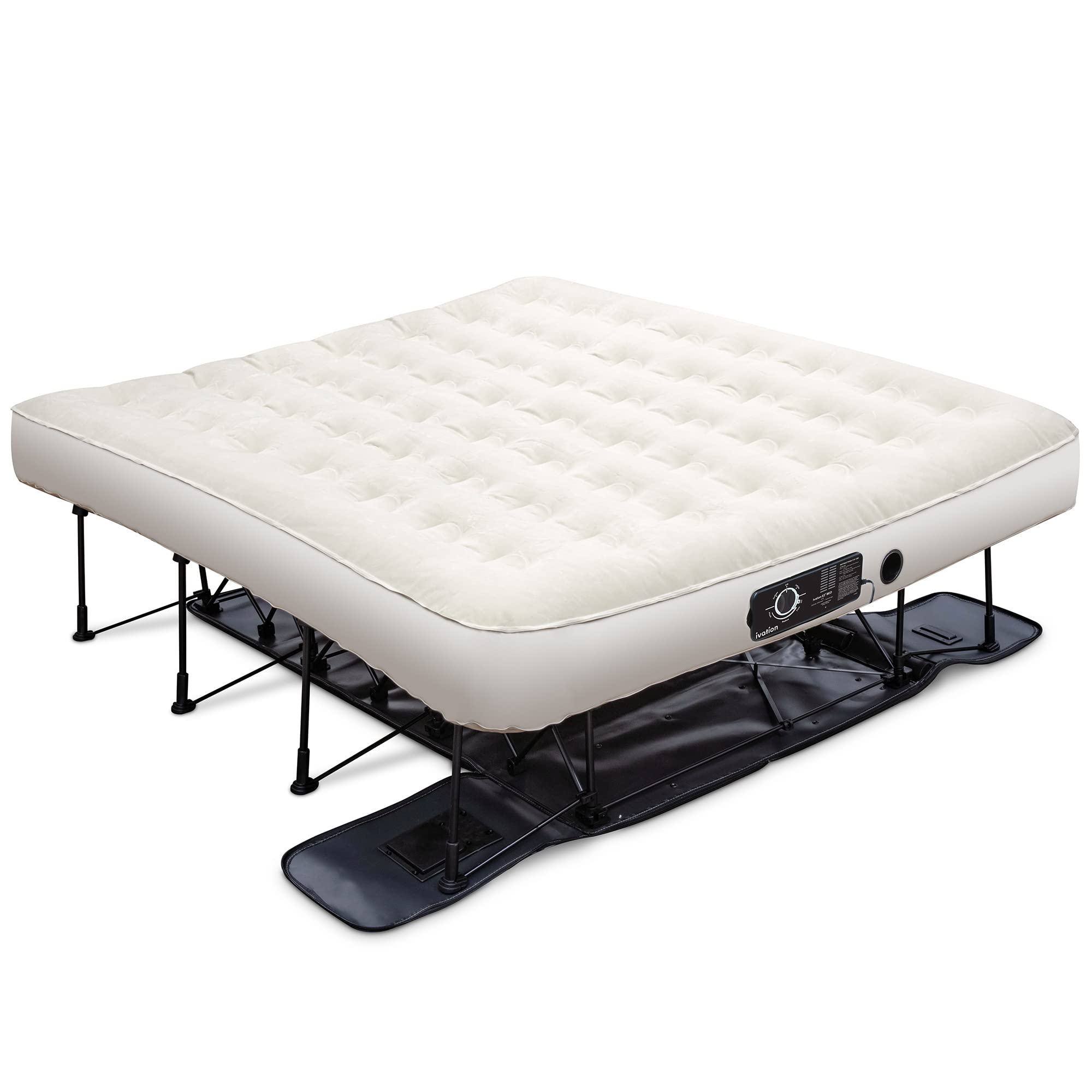 Ivation EZ-Bed Air Mattress, King Air Mattress with Built In Pump & Deflate Defender - IVIAEZBKA360BG