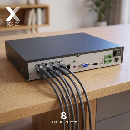 Lorex Connect X Series 4K 8-Channel Wired NVR System with X5 Turret Security Cameras - 2TB (Cables not included)