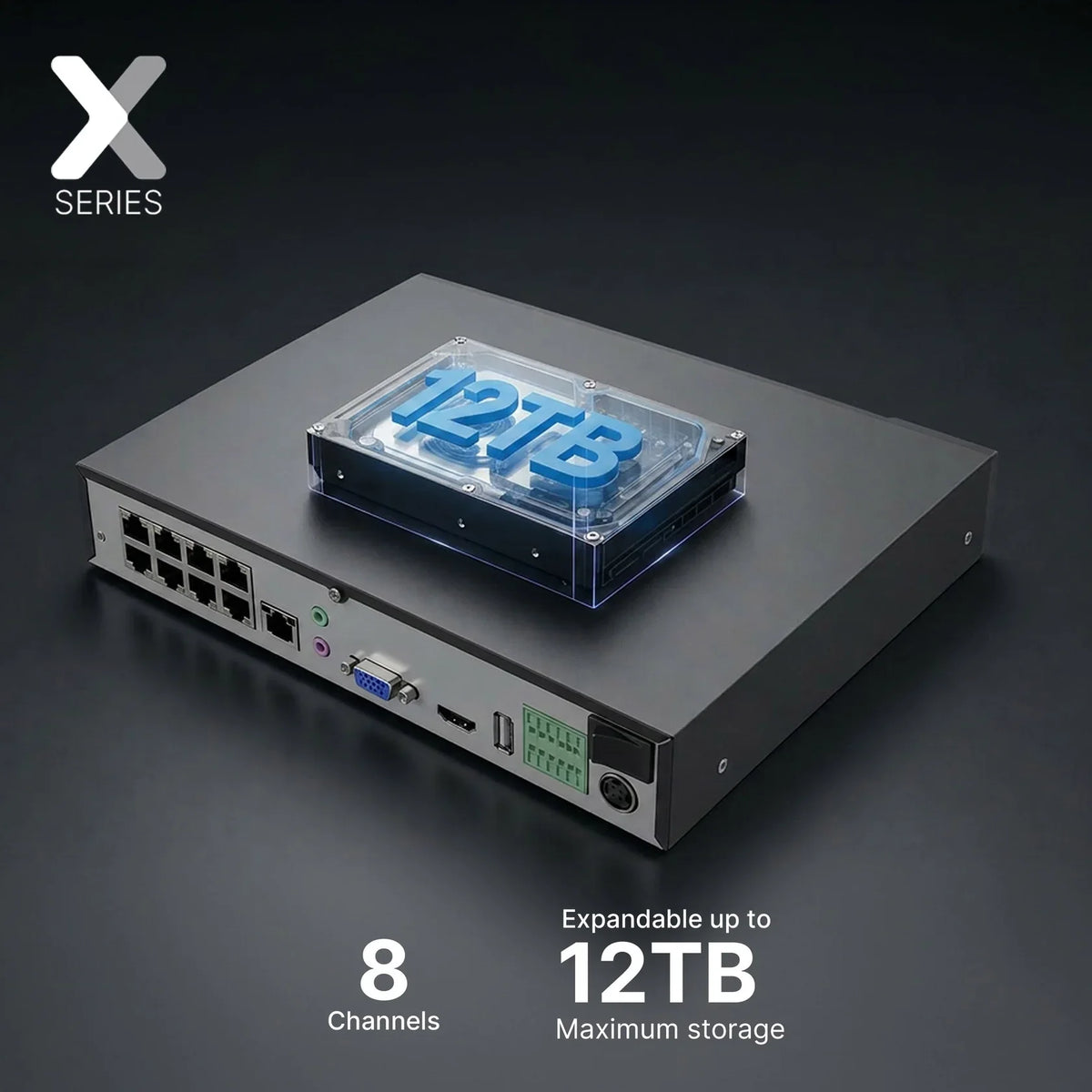 Lorex Connect X Series 4K 8-Channel Wired NVR System with X5 Bullet Security Cameras - 2TB (Cables not included)