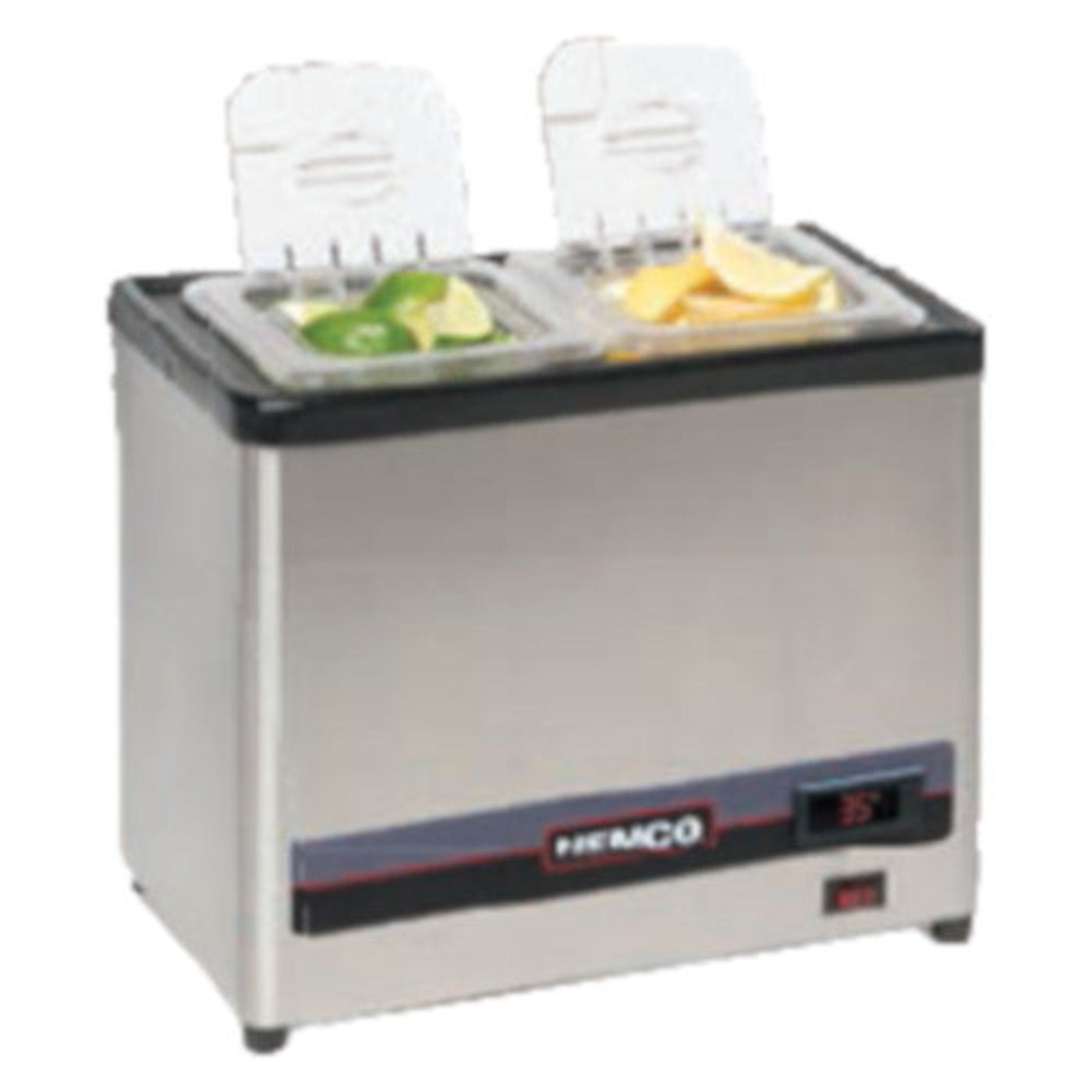 Nemco 9020-2 Cold Condiment Chiller with (2) 1/6 Stainless Steel Pans - NE90202