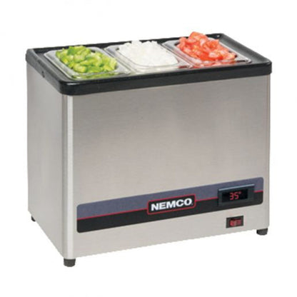 Nemco 9020-3 Cold Condiment Chiller with (3) 1/9 Stainless Steel Pans - NE90203