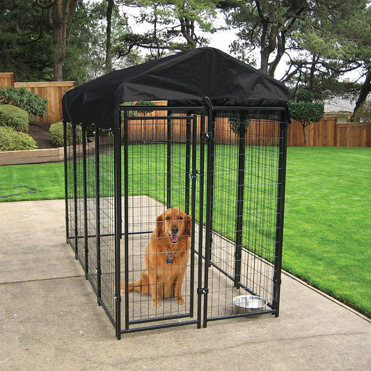 Lucky Dog Uptown Large Outdoor Covered Kennel Heavy Duty Dog Fence Pen (3 Pack) - 108456