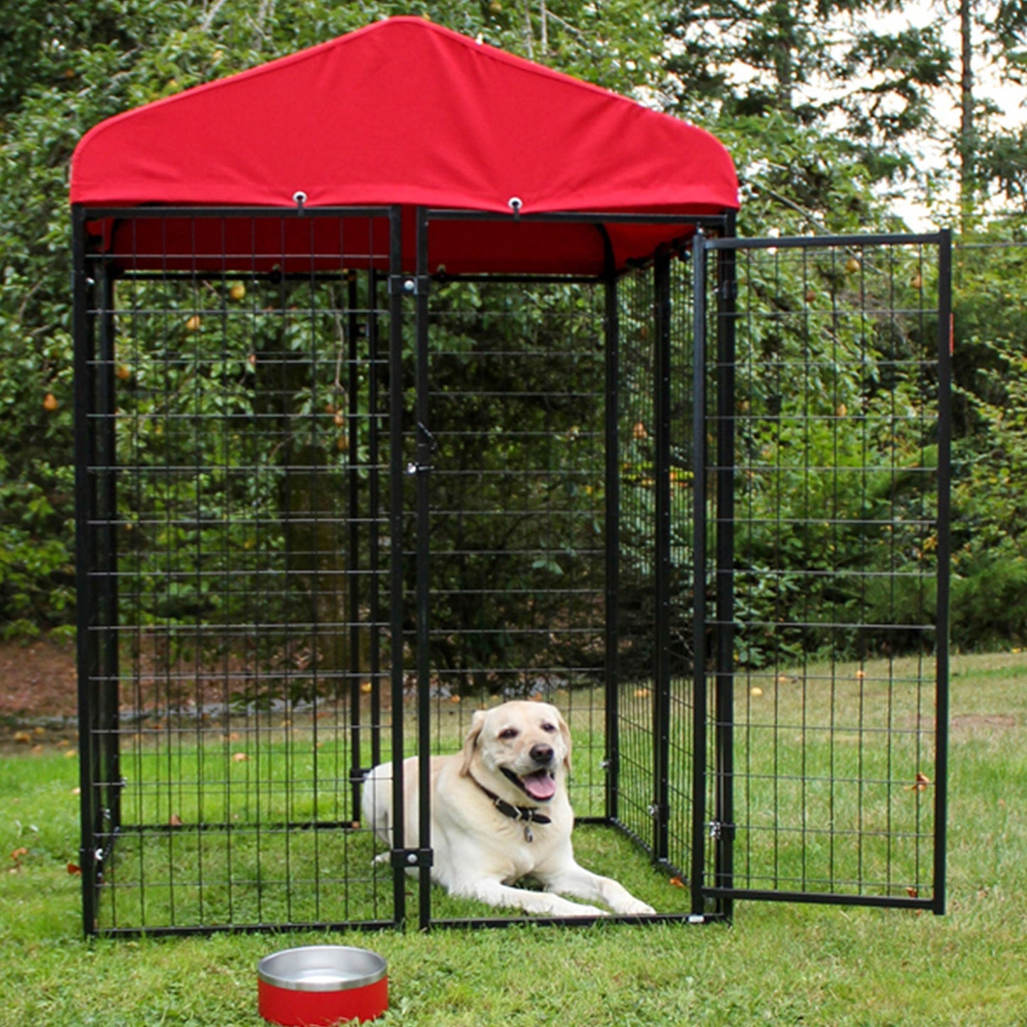 Lucky Dog Uptown Large Outdoor Covered Kennel Heavy Duty Dog Fence Pen (3 Pack) - 108456