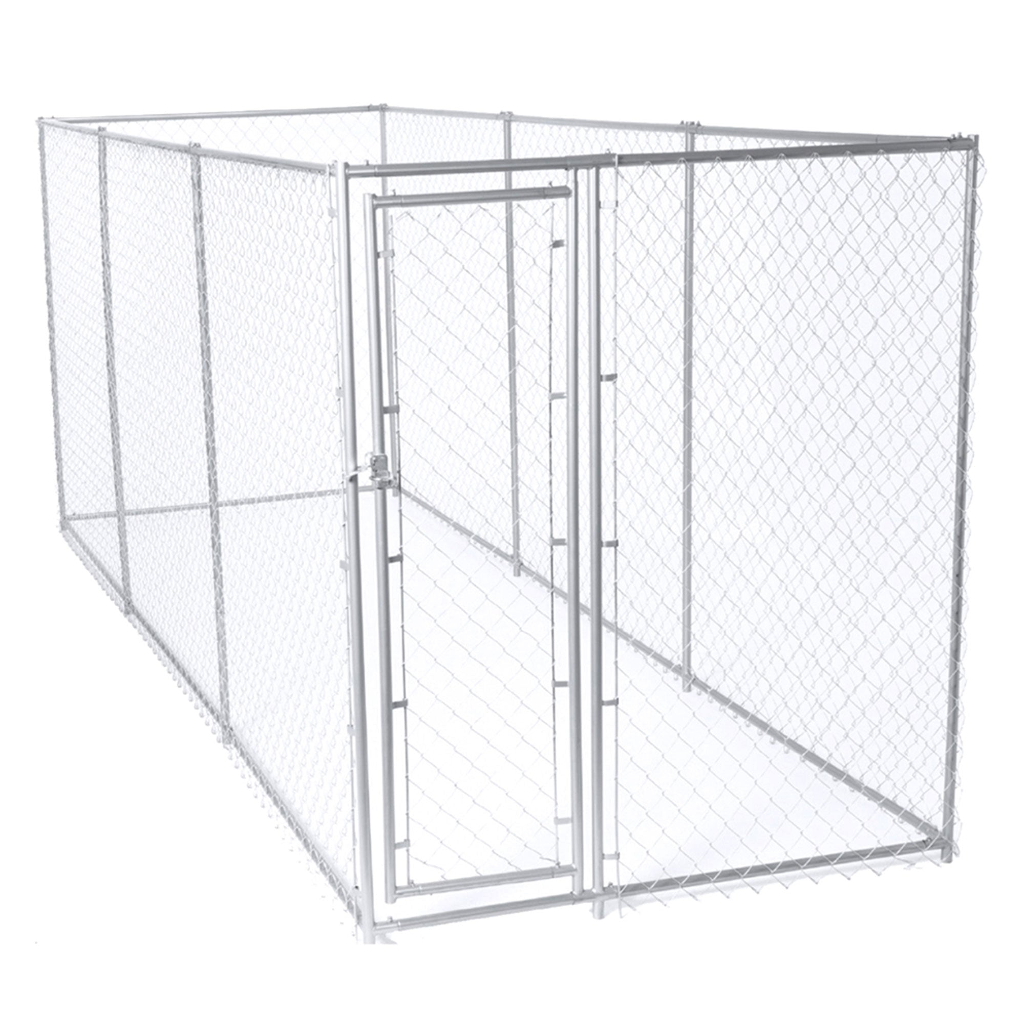 Lucky Dog Adjustable 10' x 10' x 6' Heavy Duty Chain Link Dog Kennel Enclosure - 90553