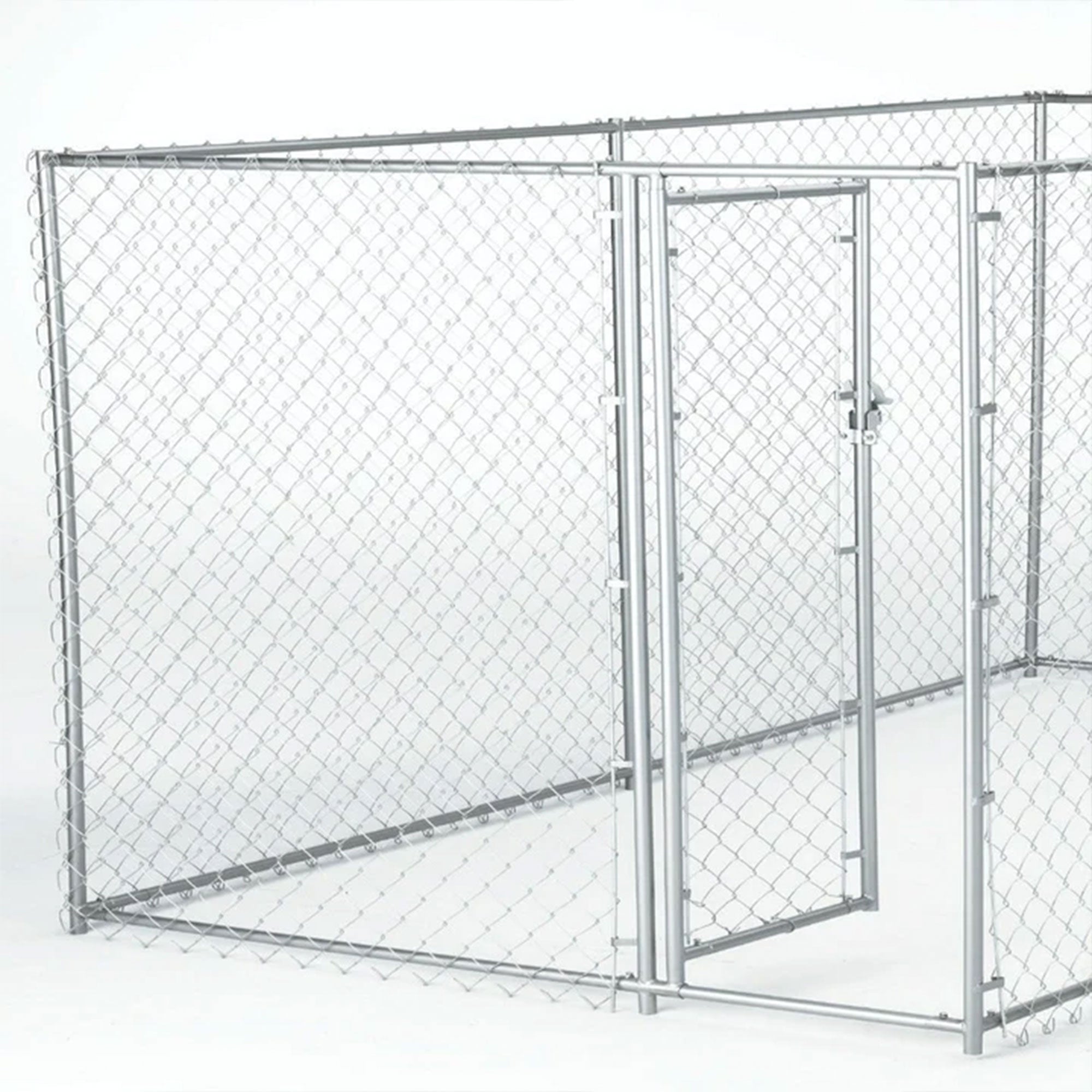 Lucky Dog Adjustable 10' x 10' x 6' Heavy Duty Chain Link Dog Kennel Enclosure - 90553