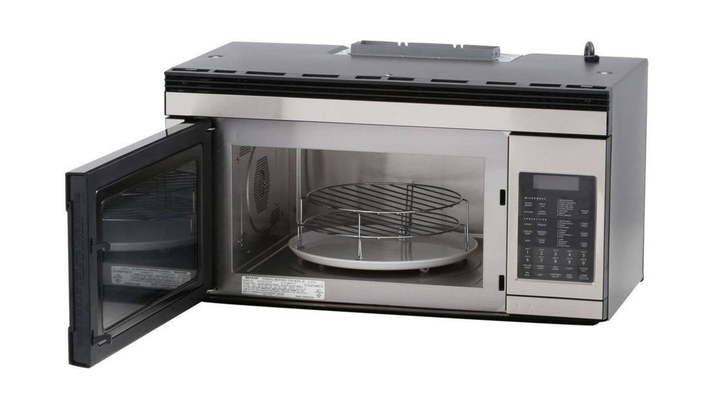 SHARP 1.1 cu. ft. 850W Sharp Stainless Steel Over-the-Range Convection Microwave Oven - R1874TY-KT