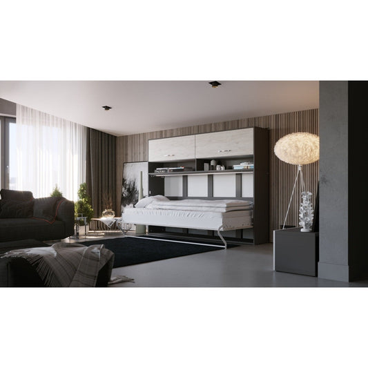 Maxima House Horizontal Murphy Bed Invento, European Full XL Size with cabinet, mattress included - IN140H-11W