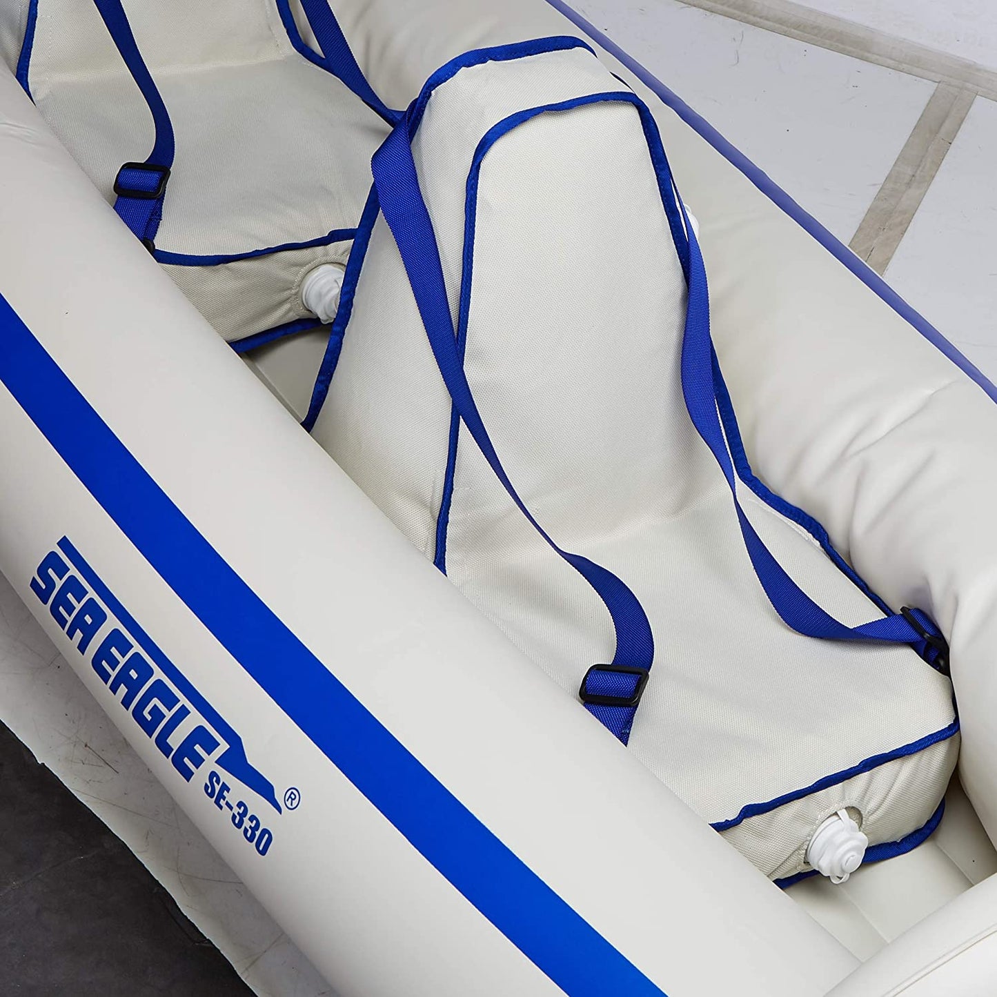 Sea Eagle 330 Inflatable Portable Sport Kayak Canoe 2 Person Pro Package With Paddles White Blue New - SE330K_P
