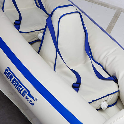 Sea Eagle 330 Inflatable Portable Sport Kayak Canoe 2 Person Pro Package With Paddles White Blue New - SE330K_P