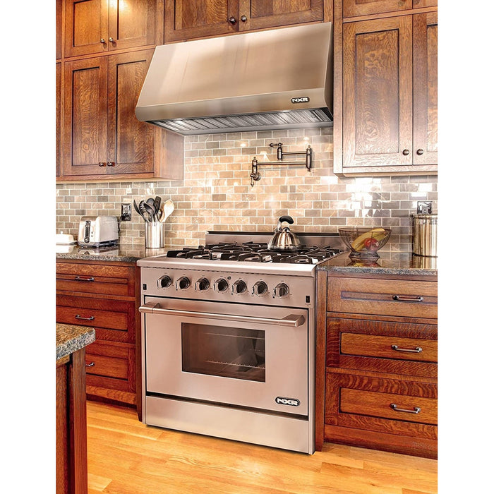 NXR 36 in. Natural Gas Range and Under Cabinet Range Hood Package, - SC3611RHBD